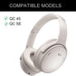 Replacement Ear Pads for Bose QuietComfort 45 (QC45) Headphones, Ear Pads Cushions with QCSE (QC SE)/New QC Wireless High-Density Noise Isolation Foam, Made Soft Protein Rubber Leather
