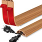 Floor Cord Cover for Wires on Floor Self Adhesive Cord Hider Floor Cable Management Wire Covers for Cords Protector Prevent Cable Trips Cord Cavity W 0.47" x H 0.27", Brown Wood, 20Ft