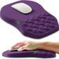 Ergonomic Slope Mouse Pad Wrist Support, Wrist Rest Mousepad for Carpal Tunnel Pain Relief with Massage Bulge and Slow Rebound Memory Foam (12x8 inch, Deep Purple)