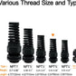 LeMotech 10Pcs NPT 3/8" IP68 Waterproof Cable Gland Flex Spiral Strain Relief Black Nylon Joint with Gaskets for 5-10mm Wire Thread
