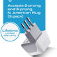 Ceptics Italy Travel Plug Adapter, Chile Plug Adapter with Dual USA Input, Compact Type L Plug Adapter, Safe Grounded Plug, Perfect for Cell Phones, Laptops, Chargers, 3 Pack - CT-12A