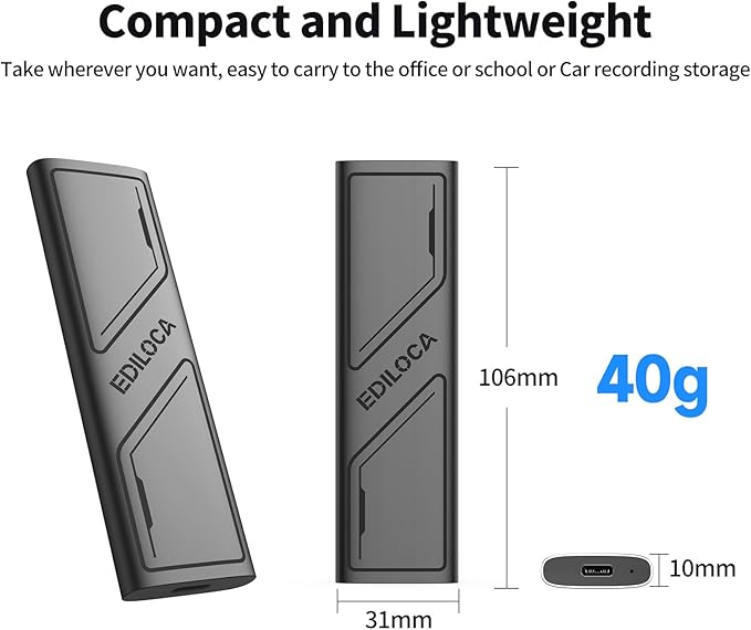 EP1000 External Hard Drive 1TB,Portable Ssd,External Solid State Drives Up to 1000MB/s Read, Storage Expansion, Compatible w/USB-C Smartphones, PC, Mac, Tablets, Sleek & Sturdy Design
