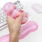 Gel Keyboard and Mouse Wrist Rest, Cute Wrist Support and Arm Support Keyboard Rest for Keyboard and Mouse Typing Pain Relief，Suitable for Office/Computer/Laptop/Gaming (Transparent Pink Set)