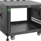 RIVECO POMU 6U Stereo & Studio Rack with Caster Wheels, Rolling Network Cabinet, Open Frame Audio Rack for 19 inches Video Music Recording & IT Equipment, Obtuse Angel, Lifting Handle
