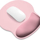 ITNRSIIET Ergonomic Mouse Pad with Wider Memory Foam Wrist Rest +17% - Curved Cushion Reduces Pressure 20%, Pain Relief, Non-Slip, Smooth, Cute Colors, 9.85 x 9 in, Pink Accent
