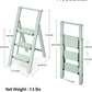 Taranta 3 Step Ladder,Lightweight Aluminum Step Stool with Convenient Handgrip, Folding Ladder with Anti-Slip Pedals, 330lbs Capacity Stepladder for Home, Office, Kitchen-Fairyland Green