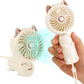 QearFun Handheld Lanyard Fan Portable, Mini Hand Held Fan with USB Rechargeable Battery, 3 Speed Strong Personal Table Fan, 8-12 Hours Small Makeup Fan for Girls Women Travel (Purple&Pink)