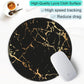 ITNRSIIET Round Mouse Pad with Stitched Edge Premium-Textured Waterproof Non-Slip Rubber Base Desktop Protection Mat Diameter 8.7 inches, Gold Texture Black Marble
