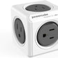Allocacoc PowerCube Original 5 outlets, Surge Protector Wall Plug Charger Outlet Multiplier, Compact for Travel Home Office Dorm workspace 1875W 125V 15A ETL(Grey)