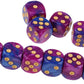 Yiotfandoll 20PCS Polyhedral Dice D6 Dice 16mm Acrylic 6 sided Dice Game Dice for RPG MTG DND Dice Table Games (Purple Blue and Black Gold)