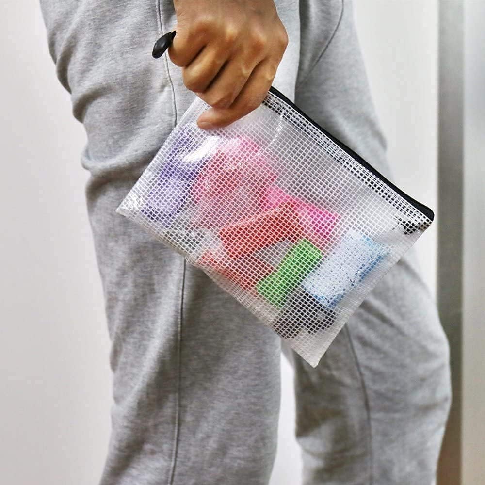 Oaimyy-3"x 5"-20 Pcs-Mesh Zipper Pouch Bag,Zippers Pouches Zip Bags File Bags for Organizing,Office Supplies,Home Storage,Cosmetics Travel,Assorted Color
