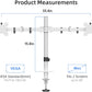 Suptek Dual Monitor Desk Mount, Adjustable Dual Monitor Arm for 2 Monitor Screens up to 38 inch, Extra Tall 15.75" Pole Monitor Stand for Desk, Holds up to 22 lbs,White(MD9442MW)