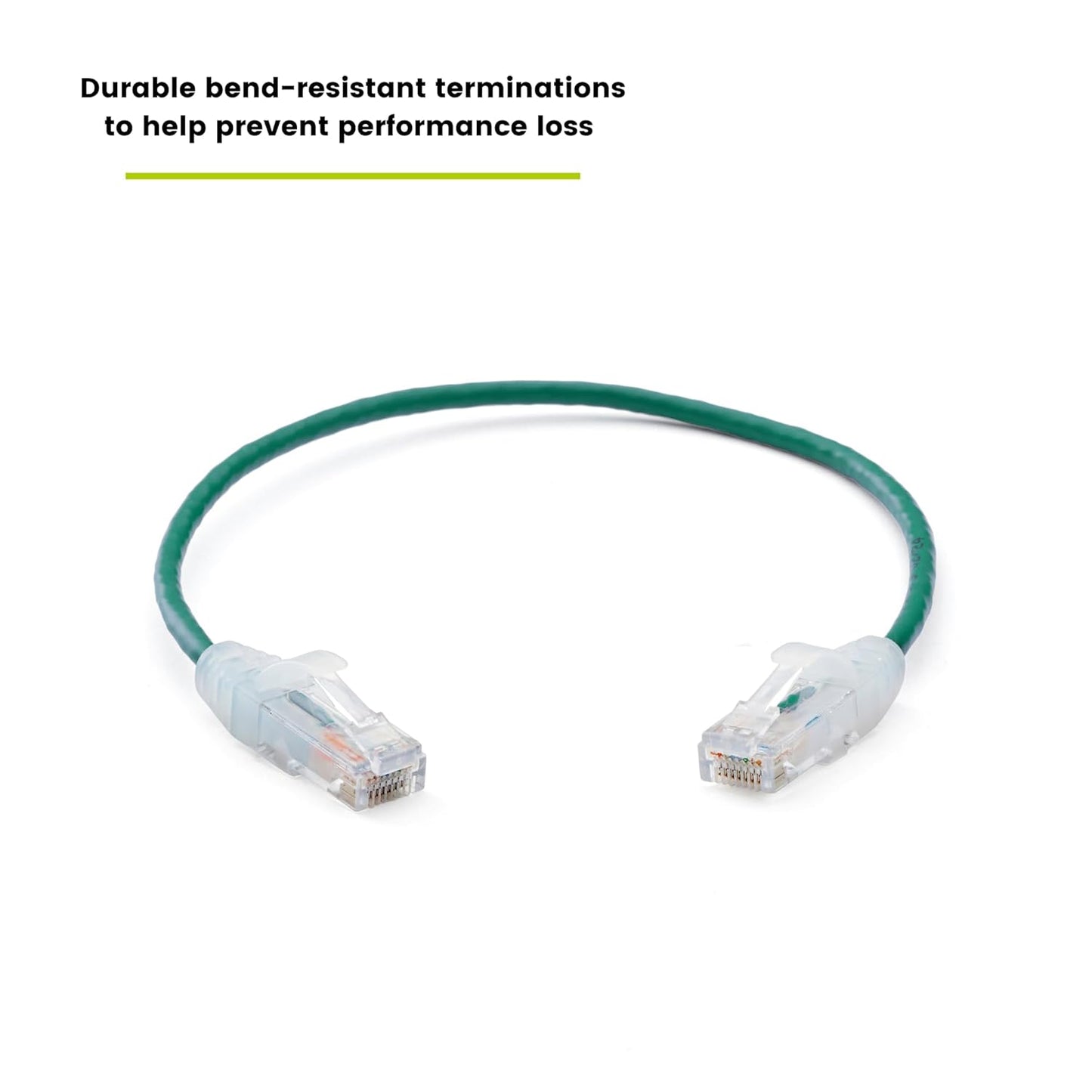TRUECABLE Cat6 Component Rated Patch Cable, Unshielded (U/UTP), 1ft, Green, 28AWG Solid Copper, Snagless 10G High-Speed Ethernet Cable, PoE++ 4PPoE 100W, UL Listed, RoHS-3, 5 Pack