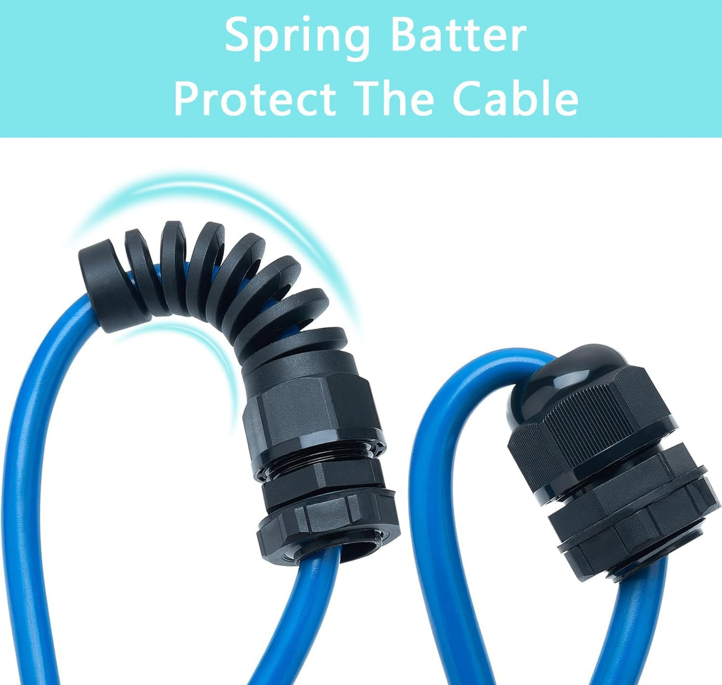 6 Pcs Waterproof Cable Gland,PG13.5(NPT 1/2) Thread(6-12mm), Made of PA66 Material,waterproof wire grommet Strain Relief Cord Connectors,Suitable for Various Electrical Installations