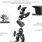 NEEWER Double Super Clamp Camera Mount with Magic Arm, NATO Interface, Cold Shoes, 1/4" Locating Holes for ARRI, Desk Studio Photography Light Stand Pole Cross Bar Umbrella Holder Clamp Mount, UA060