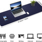 Leather Desk pad Protector, Large Desk mat with Natural Cork & PU Leather,Mouse pad,Non-Slip Office Desk Mat,Waterproof Desk Writing Pad for Office and Home (47in*17in, Blue)
