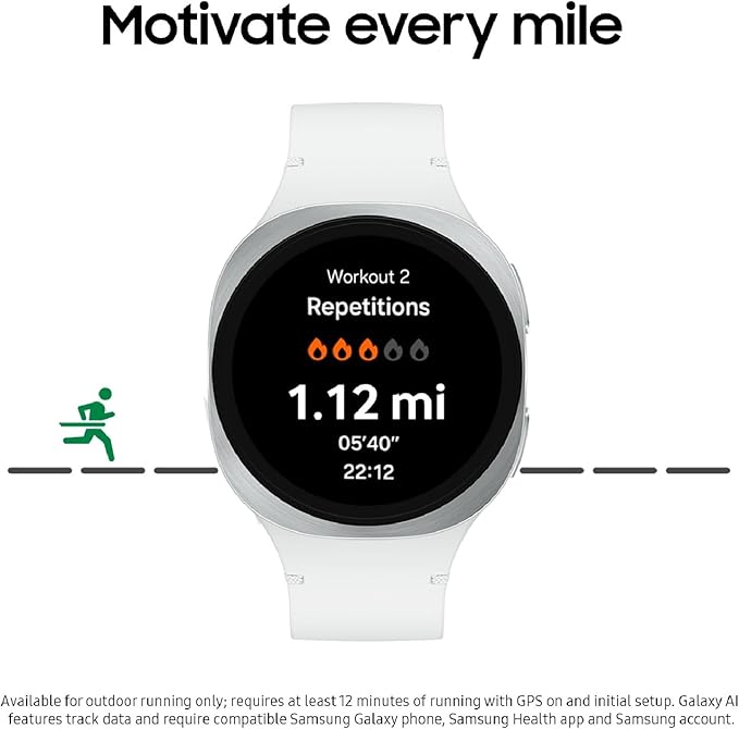 Samsung Galaxy Watch 8 (2025) 40mm LTE Smartwatch, Cushion Design, Fitness Tracker, Sleep Coaching, Running Coach, Energy Score, Heart Rate Tracking, Graphite (Renewed)
