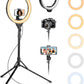 Aureday 14'' Selfie Ring Light with 62'' Tripod Stand and Phone Holder, Dimmable LED Phone Ringlight for Makeup/Video Recording/Photography, Circle Lighting for All Cell Phones&Lightweight Cameras