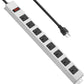 JUNNUJ Metal 8 Outlet Power Strip, Mountable Heavy Duty Power Strip, 1200J Surge Protector Wall Mount Screws Outlet with Switch, Gaming Desk Strips Wide Spaced 15A 125V 1875W, 10 FT 14AWG Power Cord
