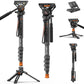Professional Camera Monopod with Feet, 73.2 inch Aluminum Portable Travel Video Monopod with Removable Tripod Stand Base, Max Load 22 Lbs, New Q6 Fluid Head for DJI RS4 Manfrotto