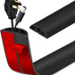 Floor Cord Cover Self Adhesive Cord Hider Floor Extension Cord Covers for Floor Power Cord Protector Cable Management Prevent Cable Trips Cable Cavity 0.32" W x 0.32" H (Black, 3.3Ft)