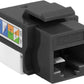 Cmple - RJ45 Keystone Jack 90 Degree Cat5e Keystone Jack Insert Punch Down RJ45 Connectors Female for Wall Plates, Patch Panels, Patch Cables, Ethernet Cables - Black