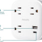 Philips EZFit 3-Outlet Surge Outlet Extender with USB, 1 USB-A, 1 USB-C, Adapter Spaced, Charging Station, 12W, 980 Joules, White - SPP9393W/37