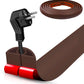 Floor Cord Cover Self Adhesive Cord Hider,10FT Cable Management, Extension Strip Protector for Wires, Prevent Cable Trips for Offices, Gyms, Exhibitions Cavity:0.3"(W) x 0.28"(H) Coffee