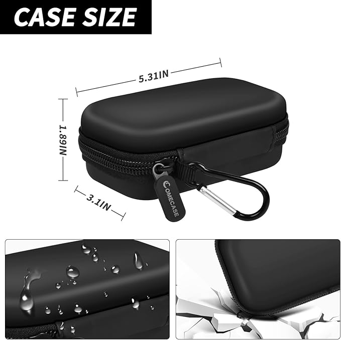 Comecase Case Compatible with SanDisk Extreme Pro/for SanDisk Portable SSD 1TB 2TB 4TB 500GB/ for Crucial X10 X9 External Solid State Drive, Travel Storage Bag for Memory/SD Card - Black (Box Only)