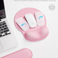 Ergonomic Mouse Pad Wrist Support Set, Memory Foam Keyboard Wrist Rest Set, Relieve Wrist Pain Keyboard Pad, Non-Slip Base Mousepad(Pink Set)