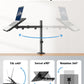 HUANUO Laptop Desk Mount - 17' to 32' Monitor Arm, Ventilated Tray, Fully Adjustable with Tilt, Swivel & Rotation, Holds up to 22 lbs