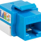 Cmple - RJ45 Keystone Jack 90 Degree Cat6 Keystone Jack Insert Punch Down RJ45 Connectors Female for Wall Plates, Patch Panels, Patch Cables, Ethernet Cables - Blue