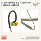 Elgin Rumble Gen 2 Bluetooth Earbuds, 31 dB Noise Reduction with Fusion Tips, IP67 Waterproof Wireless Earplugs, OSHA Compliant ANSI Certified Hearing Protection, 20 Hour Battery, Noise Canceling Mic
