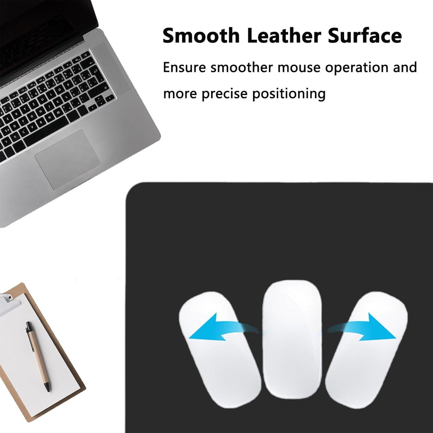 PU Leather Desk Pad Protector Gaming Mouse Pad Non Slip Desk Mat for Keyboard and Mouse Waterproof Desk Writing Pad for Office and Home Desk Accessories(Black, 47.2 * 17.7)
