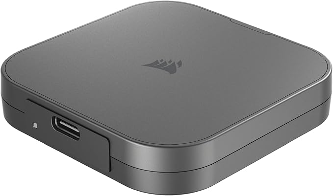 Corsair EX400U 2TB USB4 Portable External Type-C SSD – Up to 4,000MB/s Read, 3,600MB/s Write, USB 3.2 Gen2 2x2, Plug and Play, Thunderbolt 4, MagSafe, Includes 40Gbps Cable, Windows PC, iOS Mac – Gray