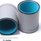 5 Pack PU Leather Dice Cups Felt Lining Quiet Shaker with 30 Dot Dice for Bar Party Yahtzee Farkle Dice Games, Grey