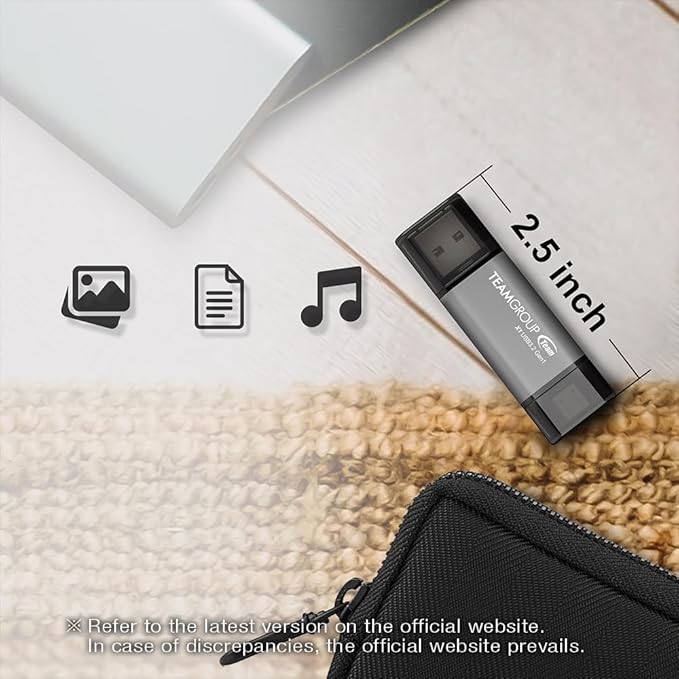 TEAMGROUP X1 64GB USB 100MB/s 3.2 Gen 1 Type A & Type C (3.1/3.0) OTG Dual Interface USB Flash Drive Data Storage Memory Stick Compatible with Smartphone/Tablet/Laptop/PC/MacBook TX1364GC01