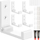 Folding Coat Hooks, 5pcs White Wall Hooks Heavy Duty for Hanging Coat Towel Backpack, Foldable Adhesive Hooks, Headphone Jacket Holder, Aluminum Alloy Hook with Screws for Purse Hat Bag Keys