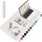 YSAGi Non-Slip Leather Desk Pad, Waterproof Laptop Computer Desk Keyboard Mat, Table Protector Blotter Mat, Large Mouse Pad for Office/Work/Home/Decor(Apricot Gray, 31.5" x 15.7")