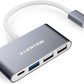 LENTION 4-in-1 USB-C Hub with Type C, USB 3.0, USB 2.0 for 2024-2016 MacBook Pro (M1-M4), iPhone 16-15 New Mac Air/Surface, ChromeBook, More, Multiport Charging & Connecting Adapter (C13, Space Gray)