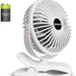 BESKAR Portable Clip on Fan Rechargeable, 4 Speeds Small Battery Operated Fans, USB Desk Fan with Strong Airflow, Sturdy Clamp Fans for Golf Cart Office Outdoor Travel Camping