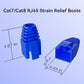CableGeeker 100-Pack Cat7 / Cat8 RJ45 Strain Relief Boots, RJ45 Boot, Cat 6 Boot, Cat6 Ethernet Boots, Suitable for 8.5mm(0.33in) Ethernet Cables (Square-Press Blue)