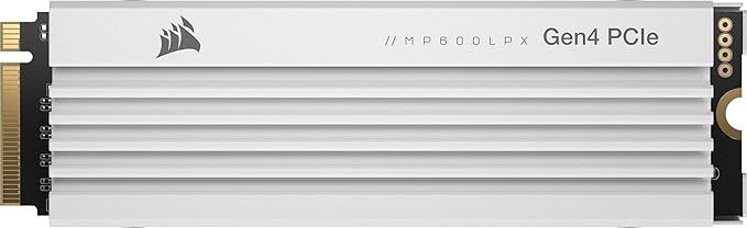 Corsair MP600 PRO LPX 1TB M.2 NVMe PCIe x4 Gen4 SSD - Optimised for PS5 (Up to 7,100MB/sec Sequential Read & 5,800MB/sec Sequential Write Speeds, High-Speed Interface, Compact Form Factor) White