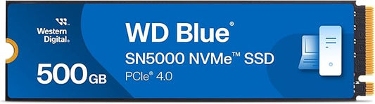 Western Digital 500GB WD Blue SN5000 NVMe Internal Solid State Drive SSD - PCIe Gen 4.0, M.2 2280, Up to 5,000 MB/s - WDS500G4B0E [New Generation]
