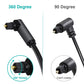 EMK 90 Degree Toslink Optical Cable 360 Degree Free-Rotating Plug Fiber Optic Cable S/PDIF Toslink Male to Male for Home Theater, Sound Bar, TV, PS4, Xbox,Grey (6.6ft/2m)