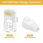 MECCANIXITY 30pcs Cat6 RJ45 Pass Through Connectors, RJ45 Connector 8P8C Gold Plated Plugs with 30pcs White Strain Relief Boots for Solid or Stranded UTP Ethernet Cable, 1.1mm