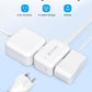 TROND 360° Rotating Flat Plug Extension Cord Surge Protector 3ft, Small Power Strip with 900 Joules, Three Side Grounded Outlets, 13A, 16 Gauge Wire, for Indoor Home Office Dorm Room Travel, White