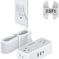 Flat Plug Extension Cord 25 ft, TESSAN Surge Protector Power Strip with 4 AC Outlets 1 USB C and 2 USB A Ports, 900 Joules Protection, Multiple Wall Outlet Extender for Home Office Dorm Essentials