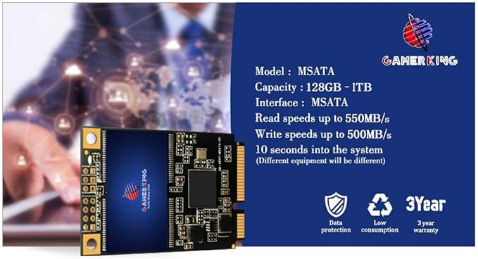 GAMERKING SSD msata 1TB Internal Solid State Drive High Performance Hard Drive for Desktop Laptop SATA3 6Gb/s Mini PC (1TB, MSATA)