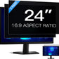 [2 Pack] 24 Inch Computer Privacy Screen Filter for 16:9 Aspect Ratio, Eye Protection, Anti-Glare, Anti-Blue Light Computer Monitor Privacy Filter, Removable Anti-Scratch 24in Protector Film